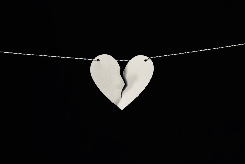 heart that is broken on string