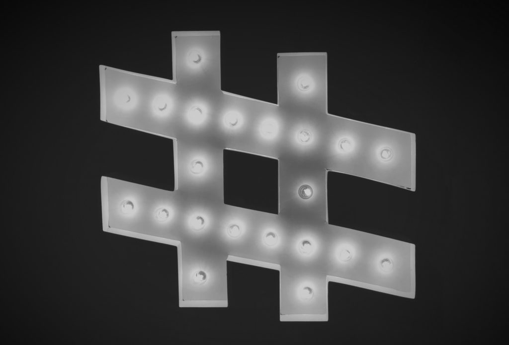 hashtag with lights